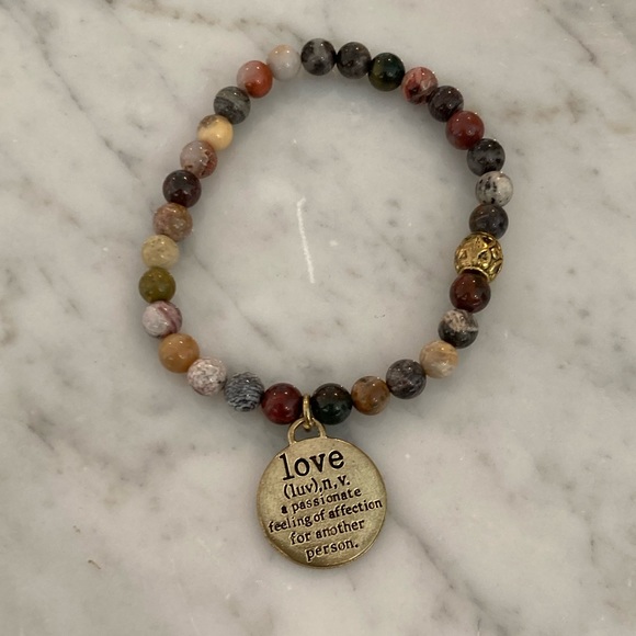 🔸NWT🔸 Natural Fossil Coral Gemstone Beaded Bracelet Set - Picture 14 of 16